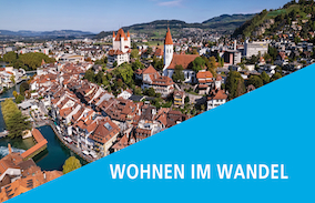Luftaufnahme der Stadt Thun